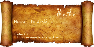 Weser András névjegykártya